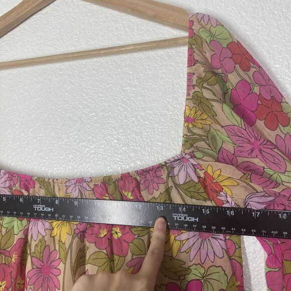 Show Me Your Mumu Briar Dress Womens XL Pink Floral Boho Peasant Long Sleeve - Picture 7 of 16